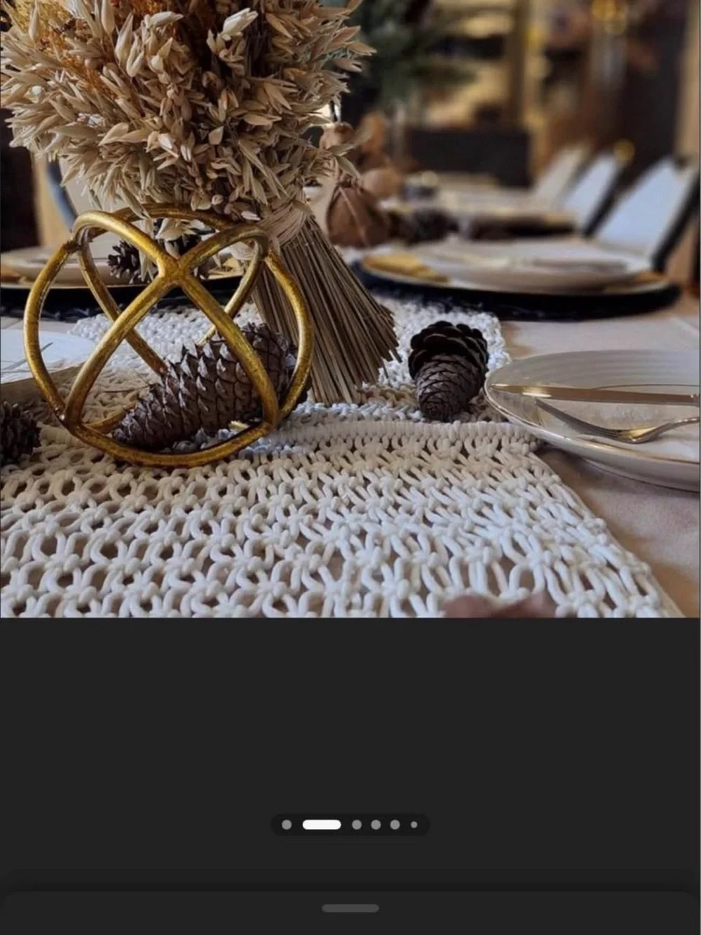 Cotton Macrame Runner White Threshold Geometric Bohemian Tablecloth